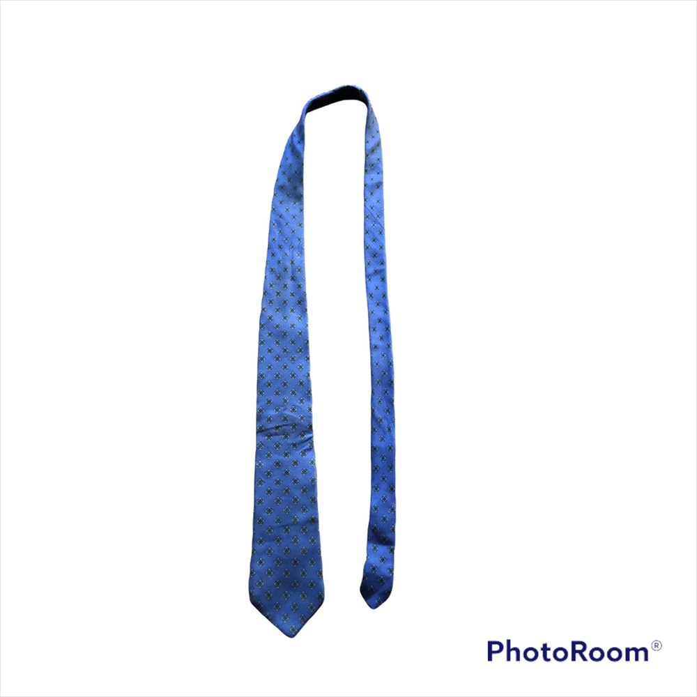Lands’ End blue and red silk tie